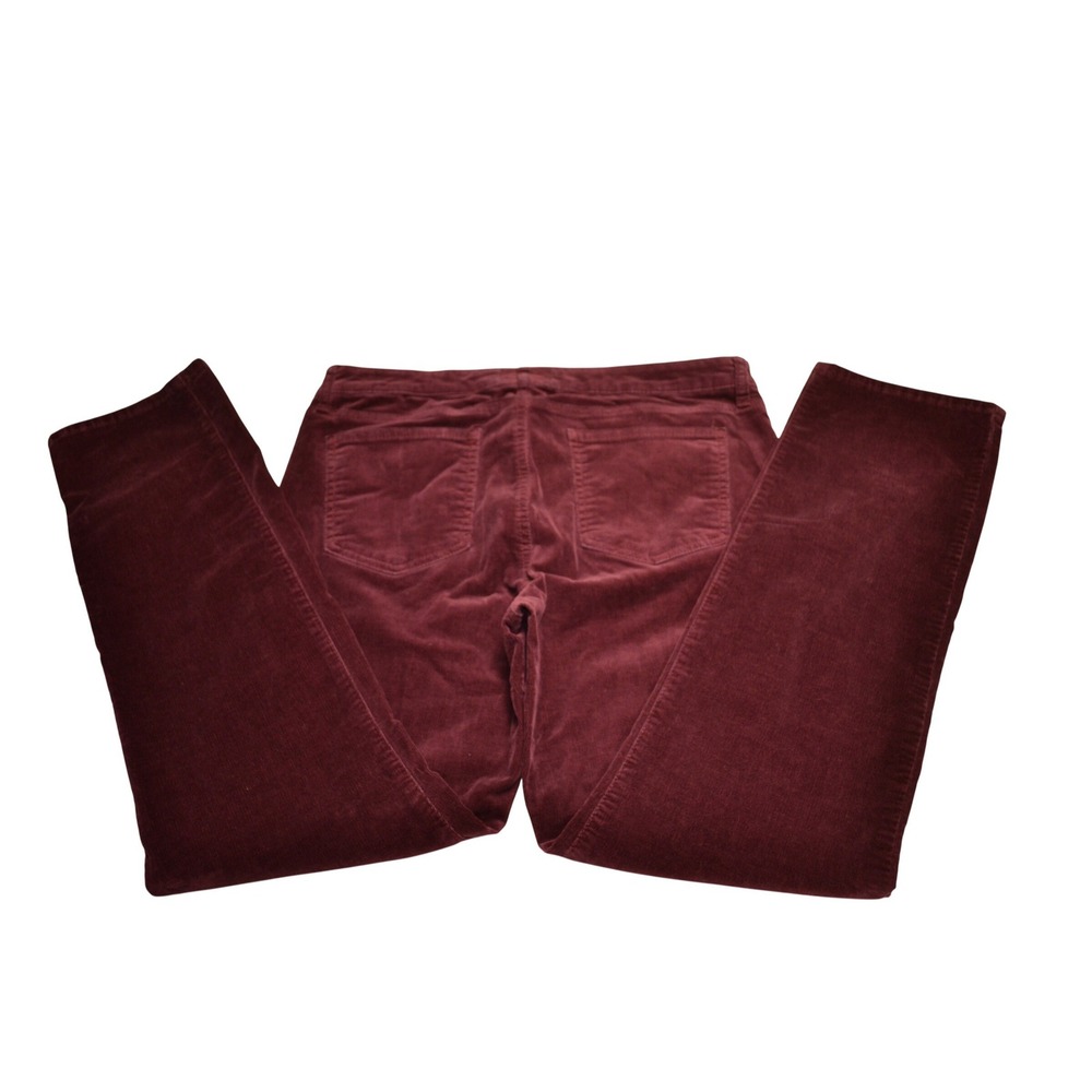 Kut from the Kloth Catherine Boyfriend Corduroy Pants Burgundy Womens 12 Maroon - Picture 3 of 7